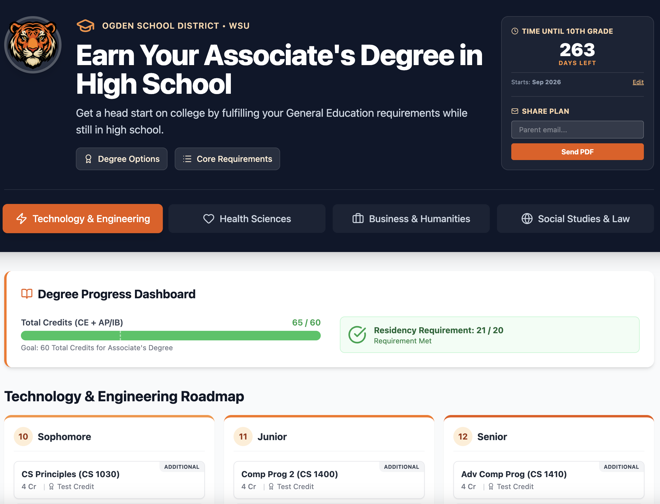 Clear digital progress dashboard